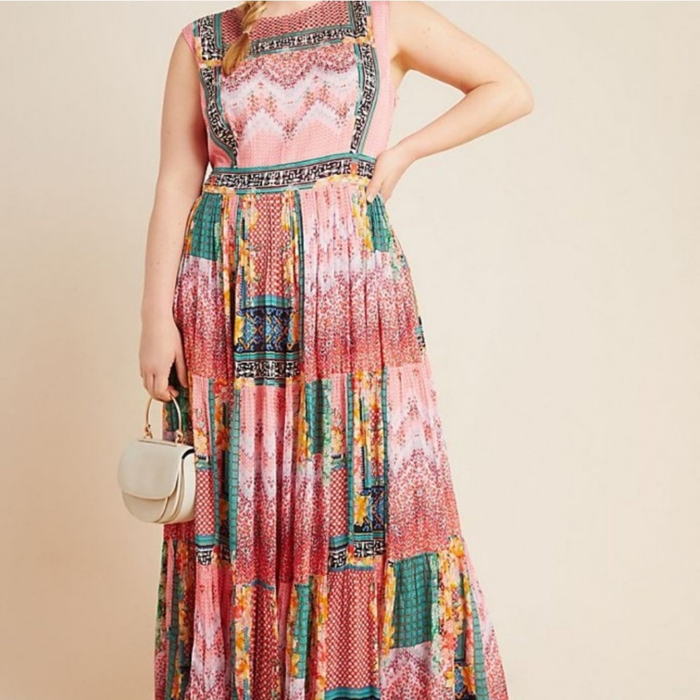 Anthro Alessandra Maxi Dress Multicolored 14